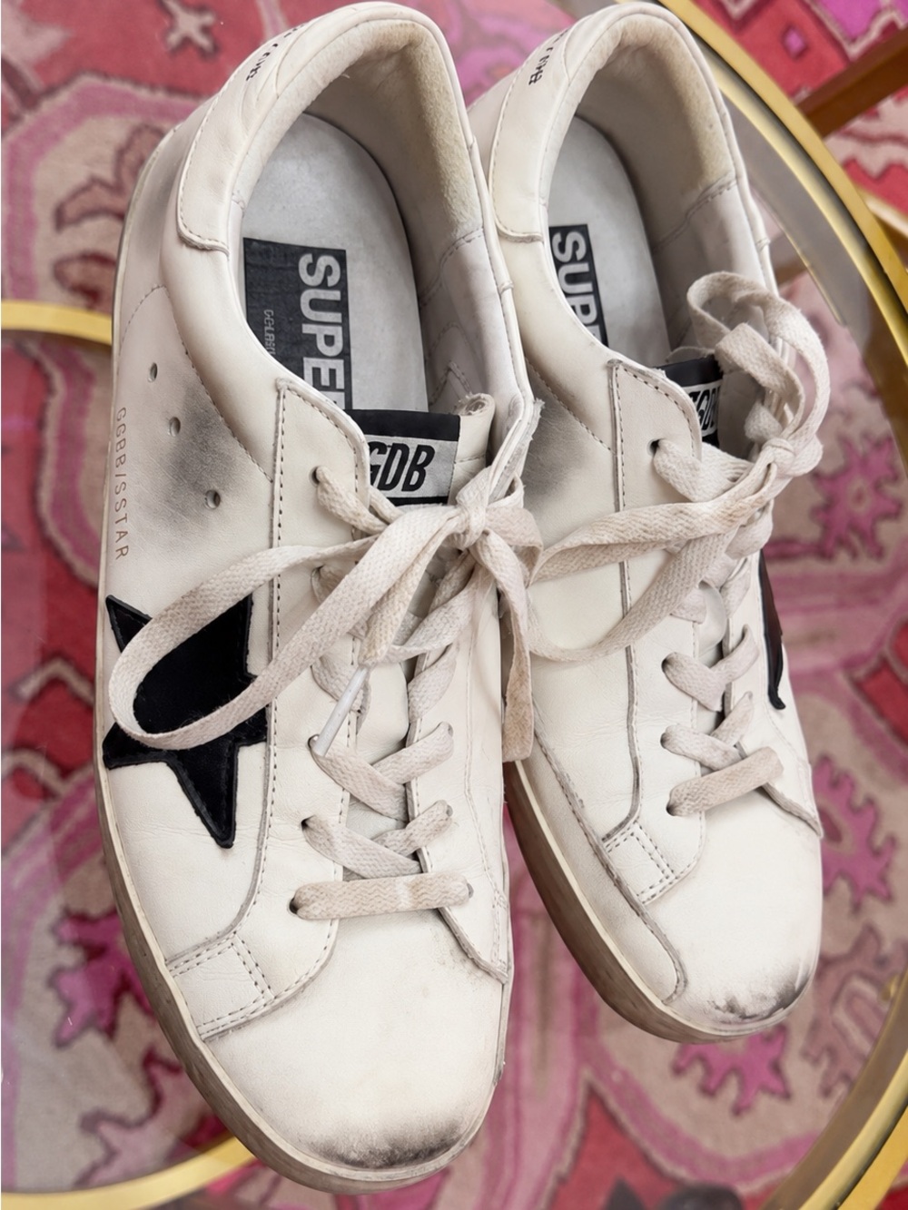 Golden Goose *INSPIRED* White Leather Low-Top Sneakers with Black Star